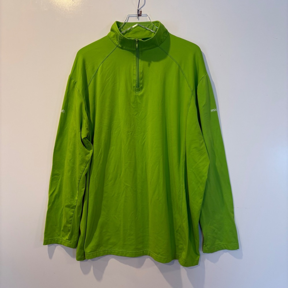 Microsoft Promo Quarter‎ Zip Pullover Lime Green Mens Tech Corporate Logo 2XL